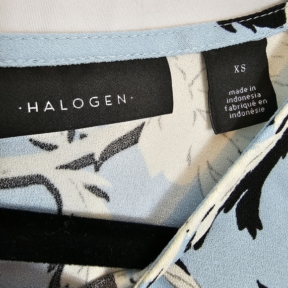 HALOGEN size XS light blue floral print sleeveless dress NWT - Picture 2 of 5